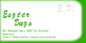 eszter duzs business card